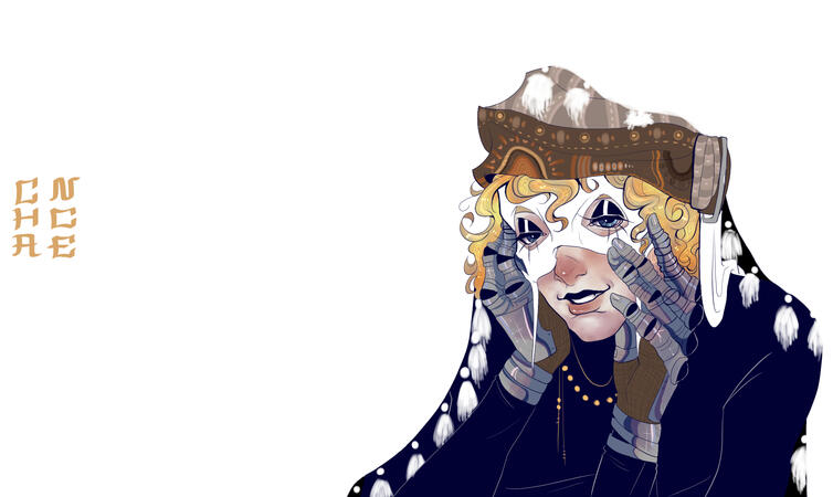 simple background, soft render bust