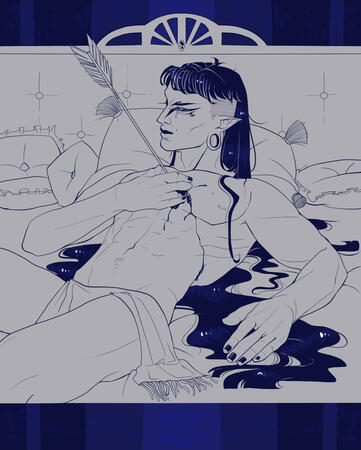 "black"&"white" half body, simple background "black"&"white" half body, simple background