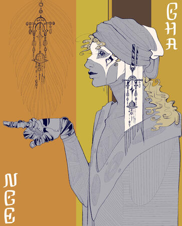 simple bg, flat colors bust simple bg, flat colors bust